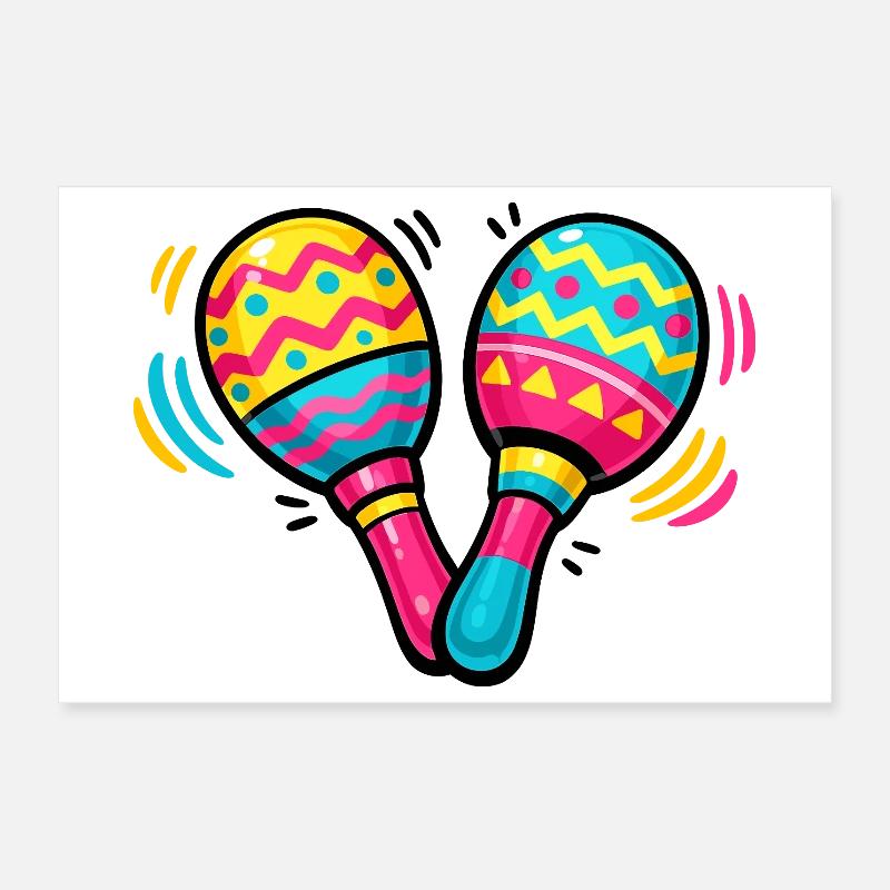 Bunte Maracas Muster Poster 30x20 cm