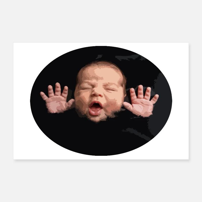 Silhouette du bébé Black Night Poster 30 x 20 cm