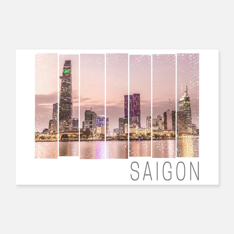 Saïgon Hô Chi Minh-Ville HCMC au Vietnam Souevnir Poster 30 x 20 cm