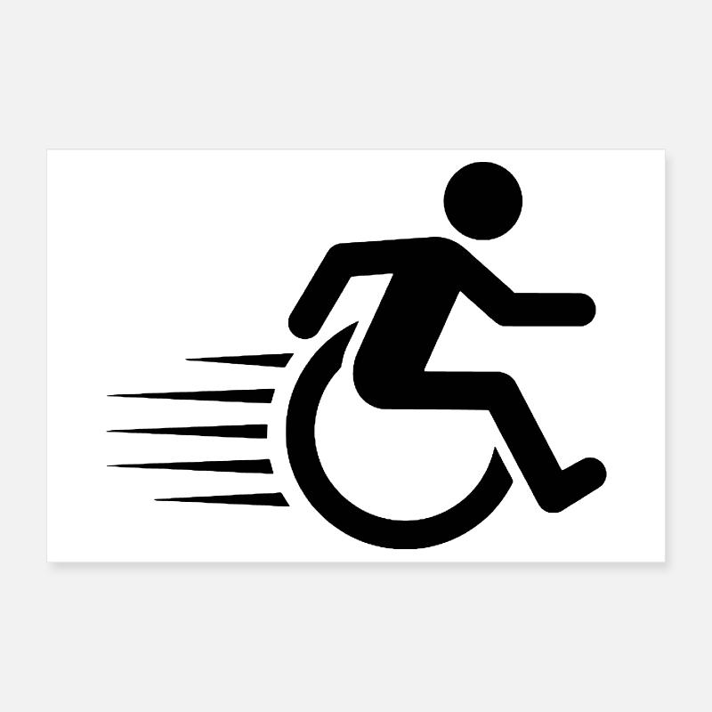 Fast wheelchair user in motion # Poster 12" x 8" (30x20 cm)