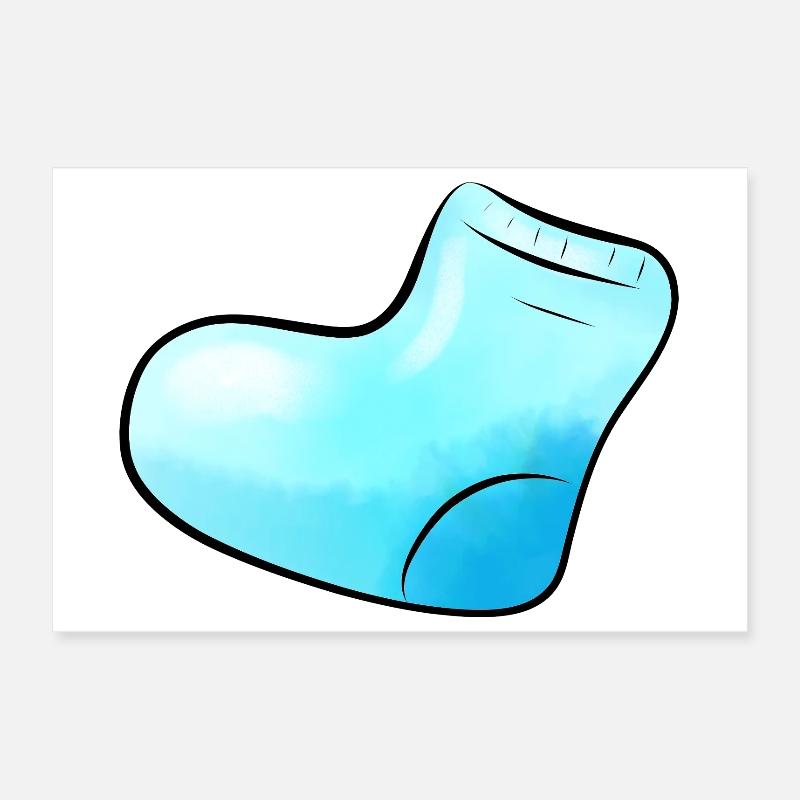 Blue Sock Poster 30 x 20 cm