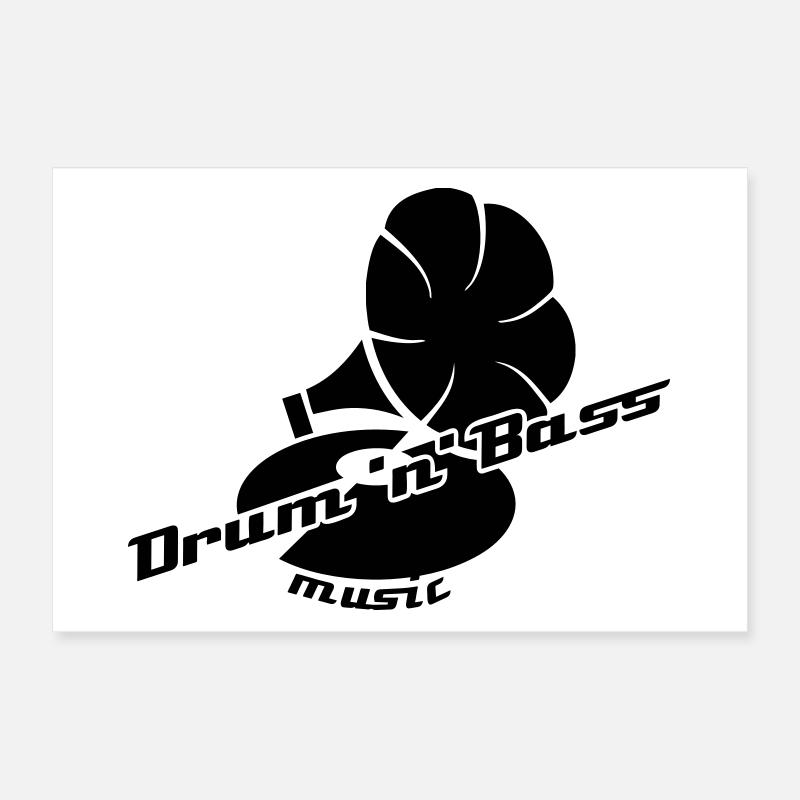 Drum and Bass Gramophon Poster 30 x 20 cm