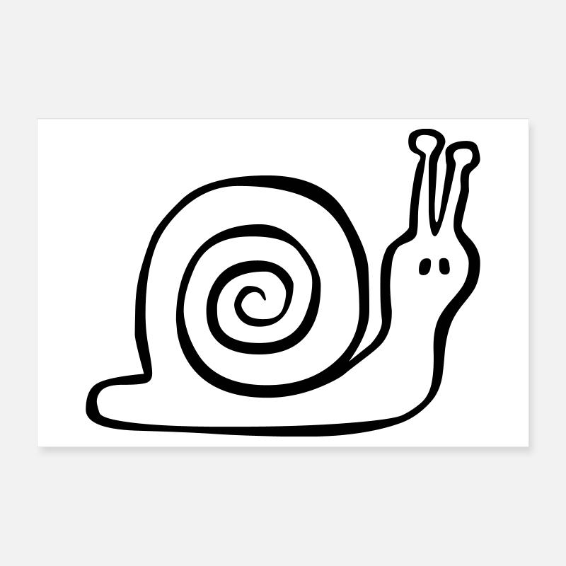 Handgezeichnete Schnecke Poster 30x20 cm