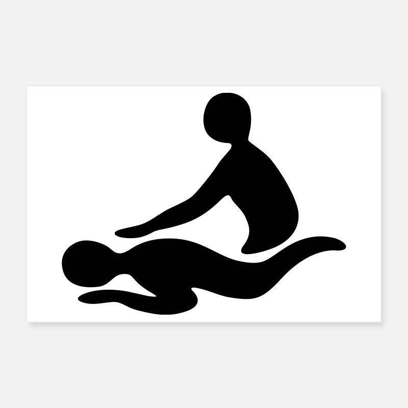 Massage - Poster 30x20 cm - Weiß
