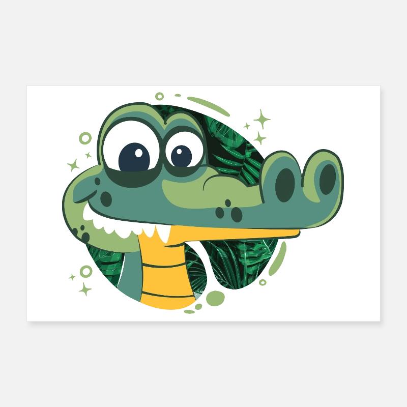 Alligator d’anniversaire vif! Poster 30 x 20 cm