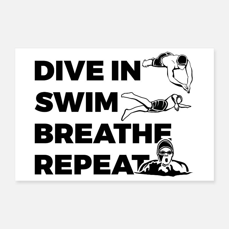 Schwimm Routine Poster 30x20 cm