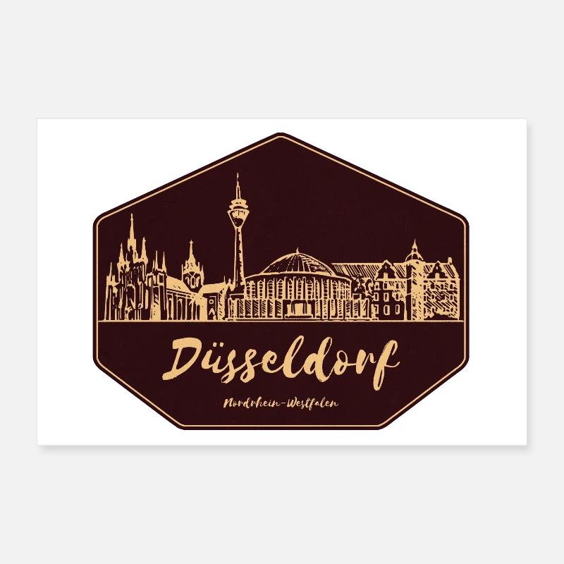 Düsseldorfer Skyline Badge Poster 30x20 cm