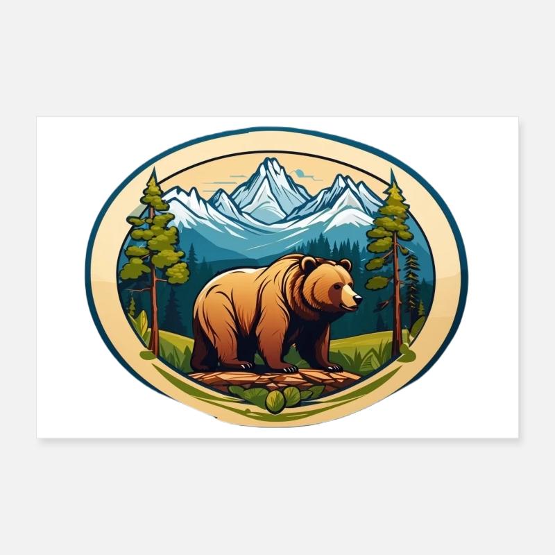 Brown bear Poster 12" x 8" (30x20 cm)