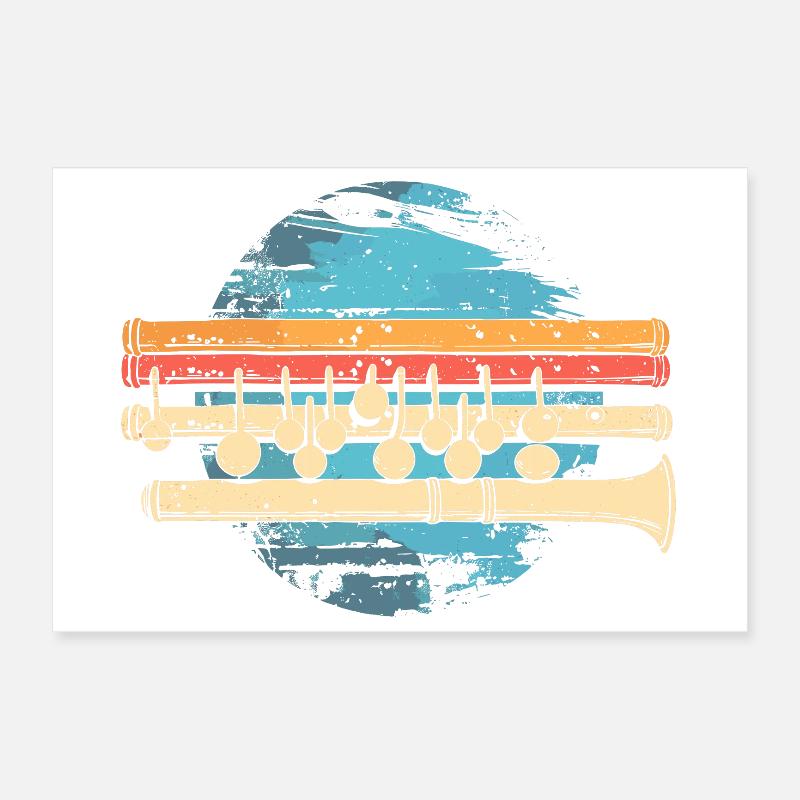 Flûte graphique Poster 30 x 20 cm