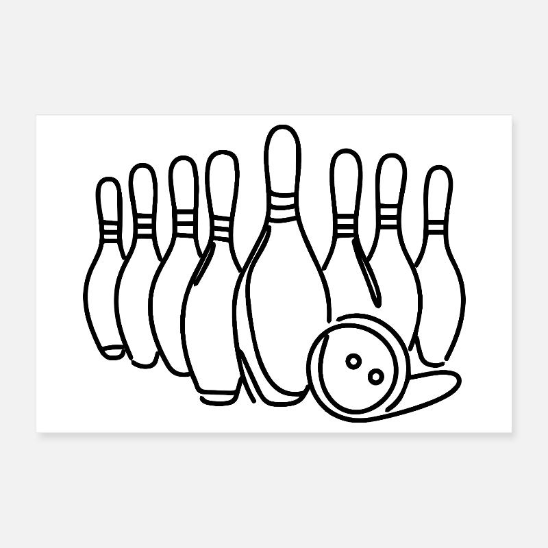 Bowling Pins Poster 30x20 cm