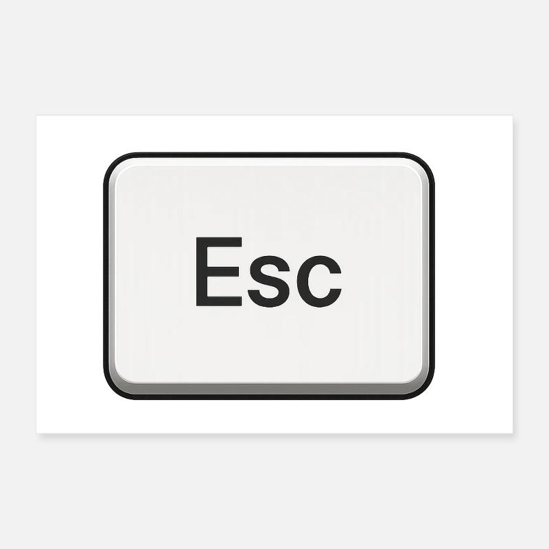 Key Esc Shortcut Poster 12" x 8" (30x20 cm)