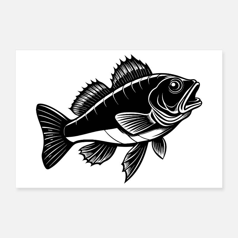 Poisson doré jaune Poster 30 x 20 cm