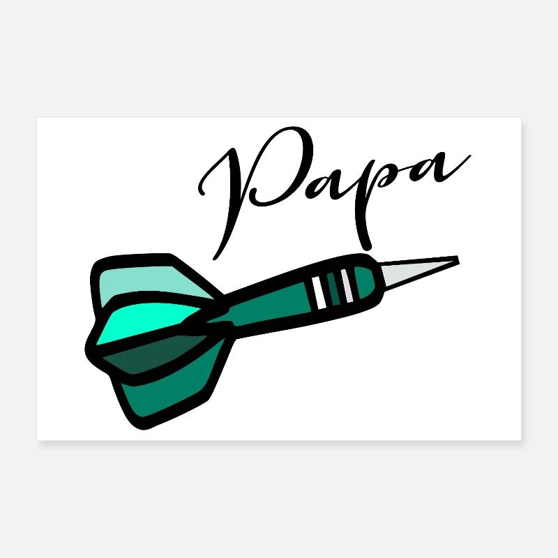Fléchettes Darts Papa Poster 30 x 20 cm