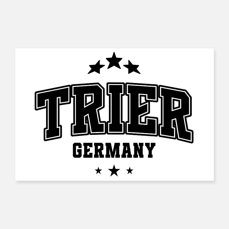 Trier Block Font Arch – Varsity Style Poster 12" x 8" (30x20 cm)