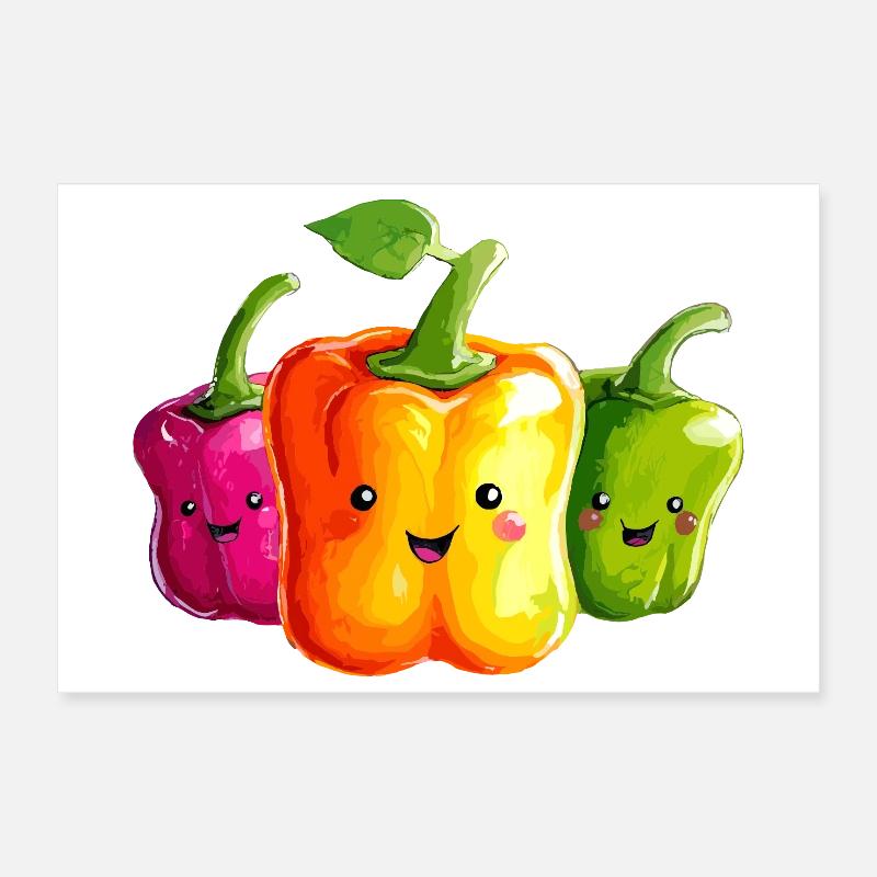 Trio Coloré du Piment Poster 30 x 20 cm