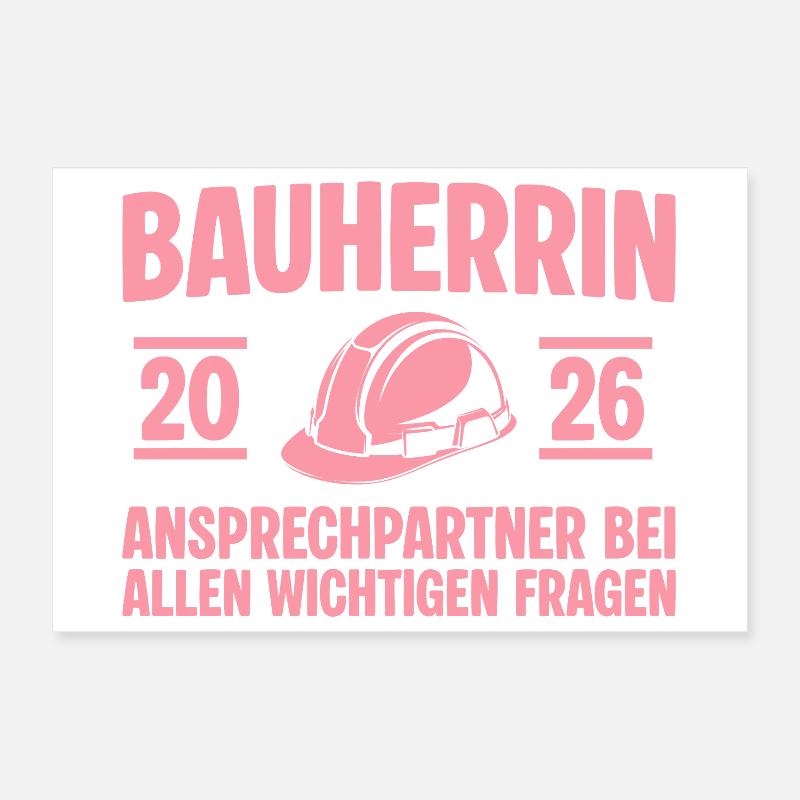 House Construction Contact Person Builder 2026 Poster 12" x 8" (30x20 cm)