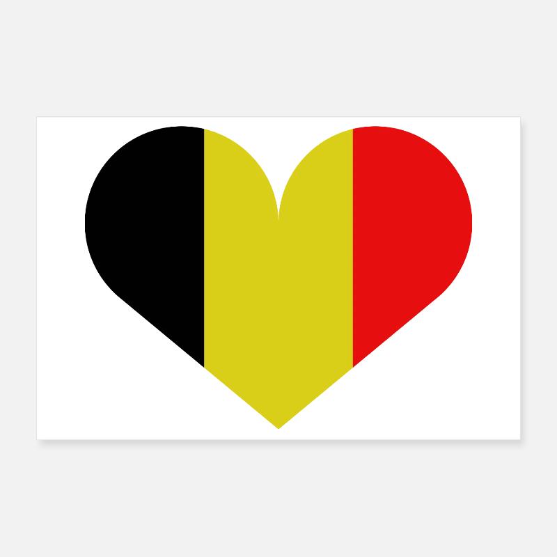 Belgian heart-shaped flag Poster 12" x 8" (30x20 cm)