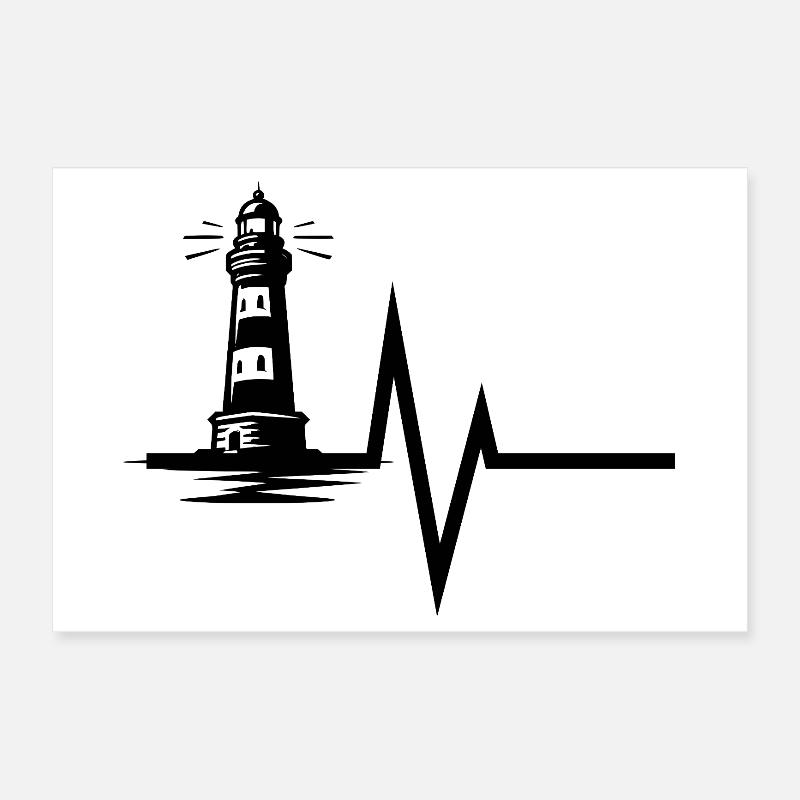 Leuchtturm Herzschlag Poster 30x20 cm