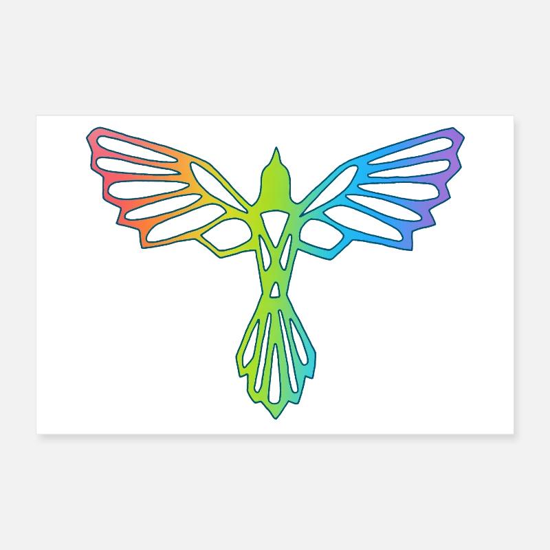 L'envol de l'oiseau multicolore Poster 30 x 20 cm