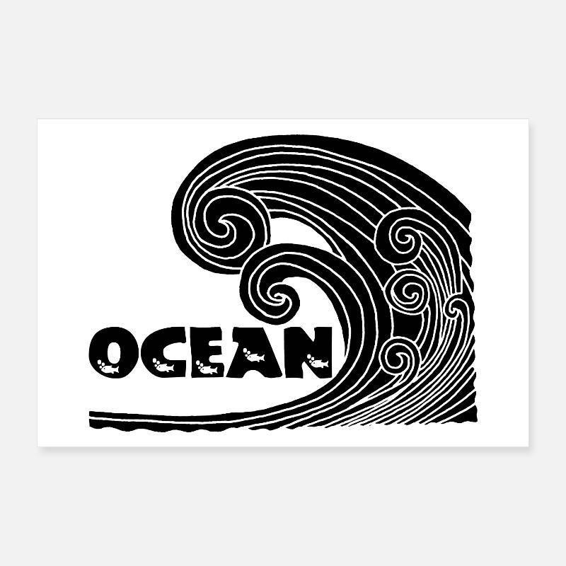 La vague noire Poster 30 x 20 cm