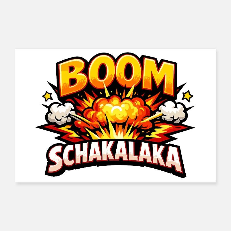 Boom Shakalaka Comic Saying with Explosion Poster 12" x 8" (30x20 cm)