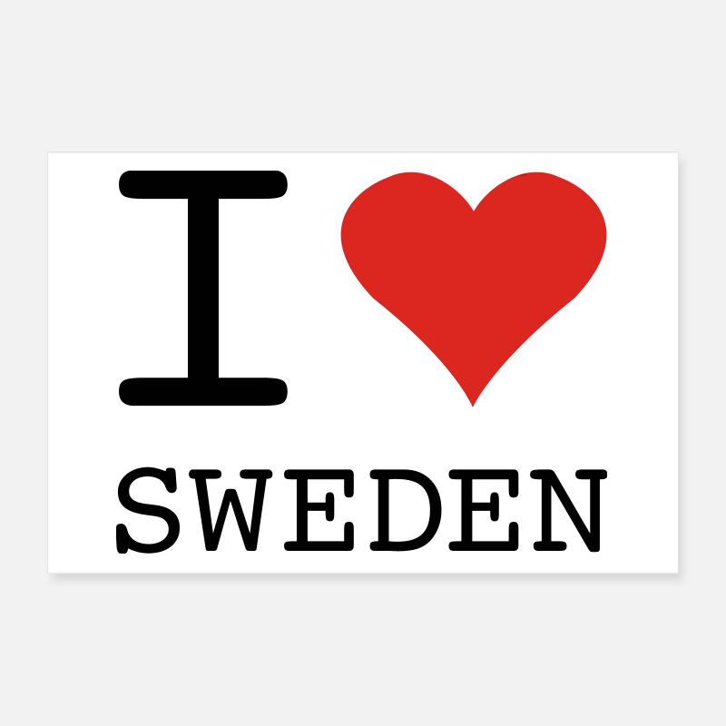 J’AIME LA SUÈDE Schweden Poster 30 x 20 cm