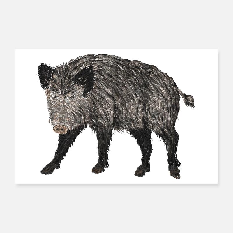 wildschwein jagd Poster 30x20 cm