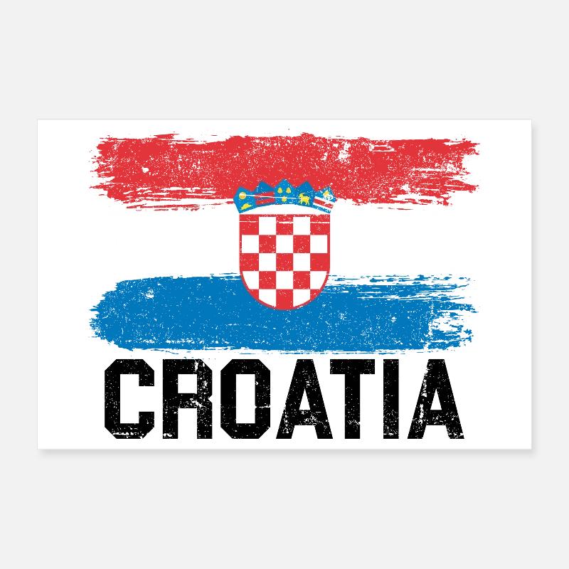 Drapeau de la Croatie Poster 30 x 20 cm