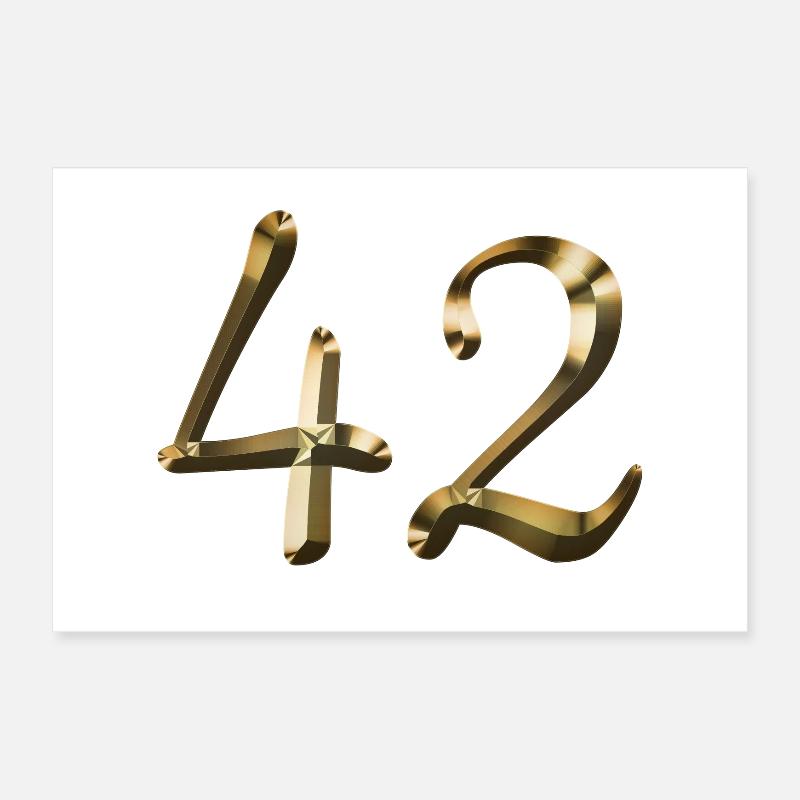 42 ans 42 ans or 42e anniversaire cadeau Poster 30 x 20 cm