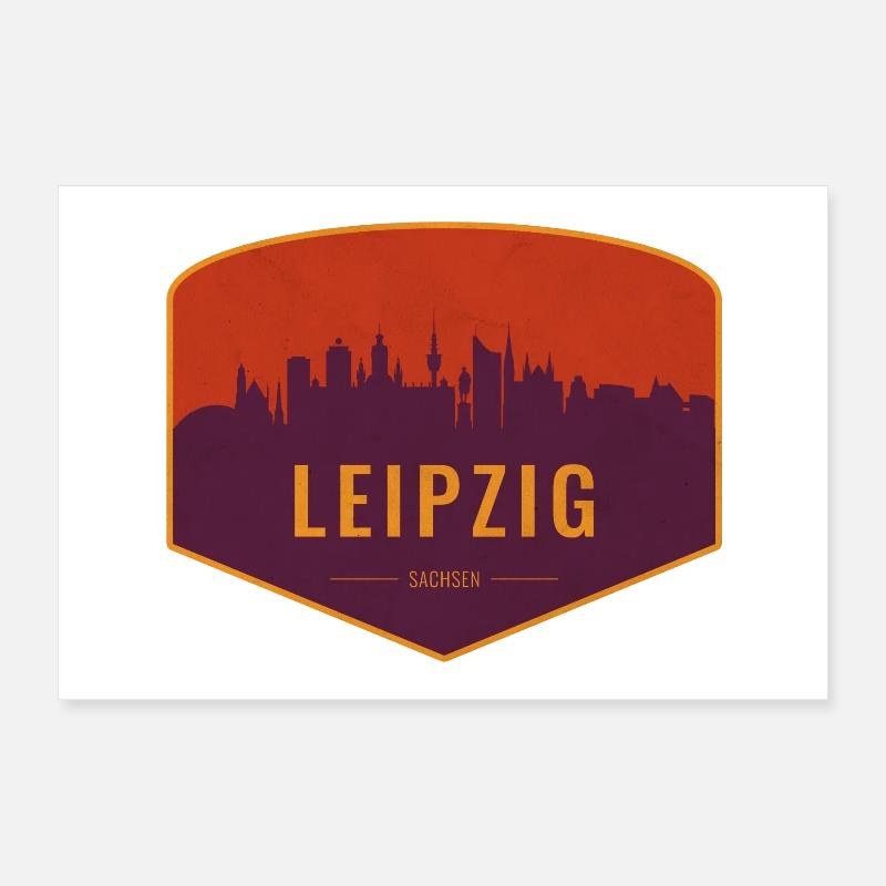 Bouclier de la Skyline de Leipzig Poster 30 x 20 cm