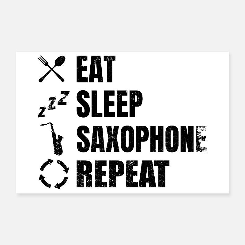 Saxophone player daily routine Poster 12" x 8" (30x20 cm)
