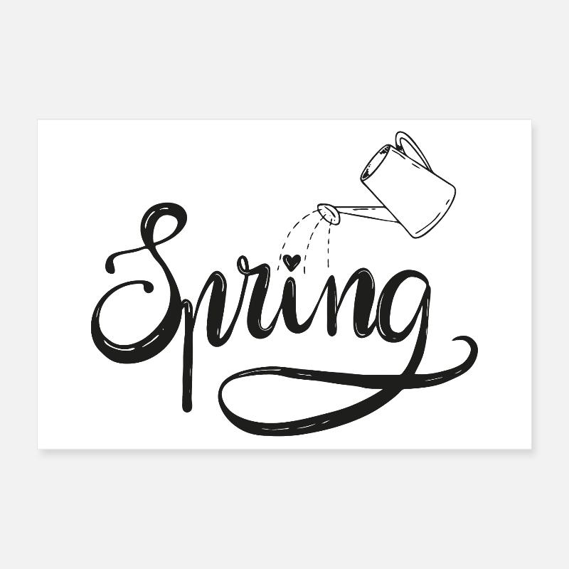 Spring, early spring, garden, watering, bed, love Poster 12" x 8" (30x20 cm)