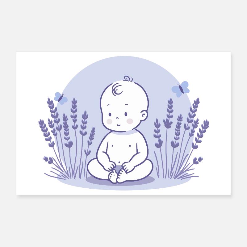 Bébé en lavande Poster 30 x 20 cm