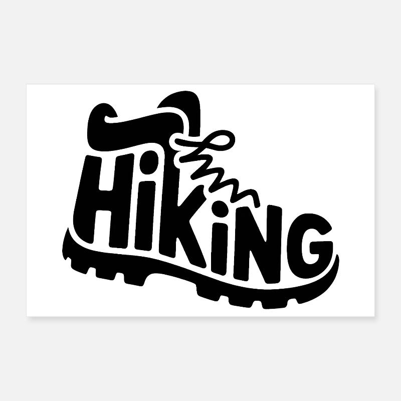 Typographie de randonneur - Conception de randonnée Poster 30 x 20 cm