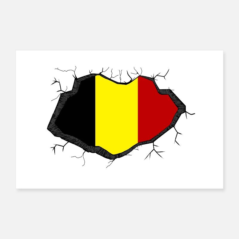Drapeau de la Belgique Poster 30 x 20 cm