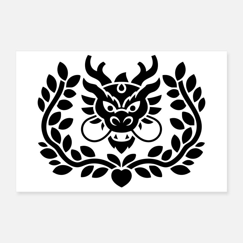 Dragon Emblem Crest Poster 12" x 8" (30x20 cm)