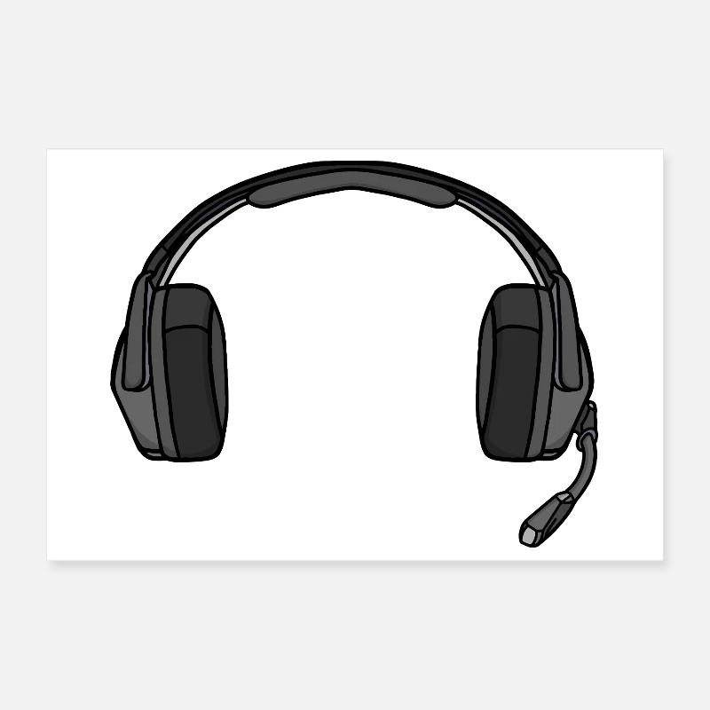 Kopfhörer mit Mikrofon Poster 30x20 cm