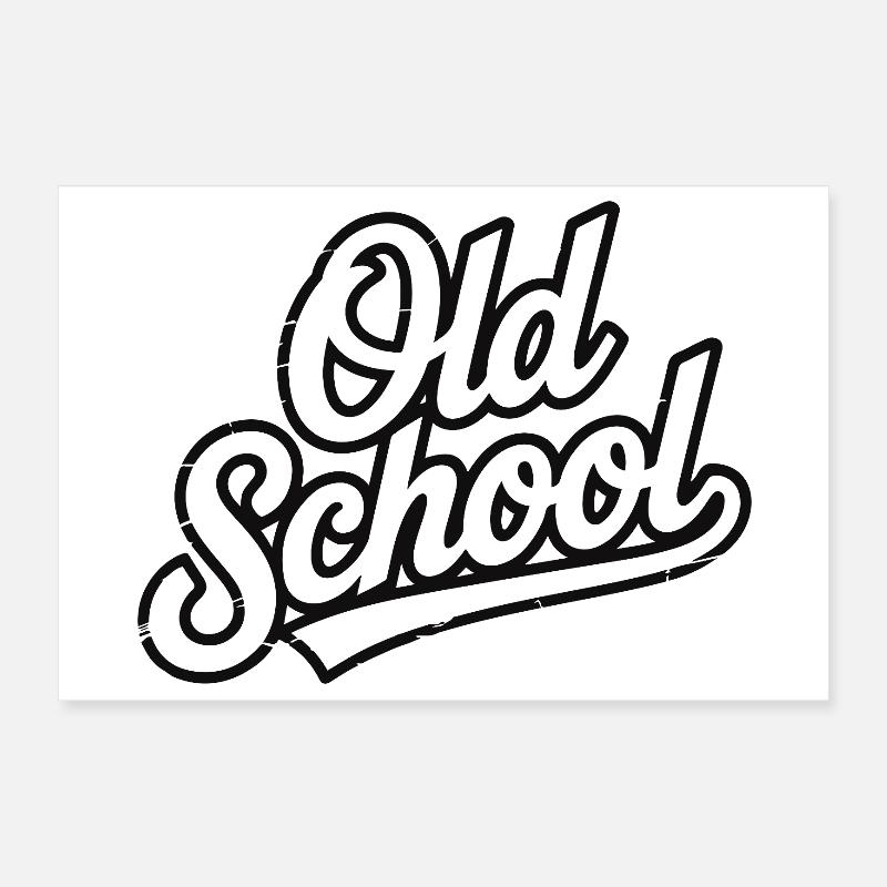 Old School Script Vintage Logo Poster 12" x 8" (30x20 cm)