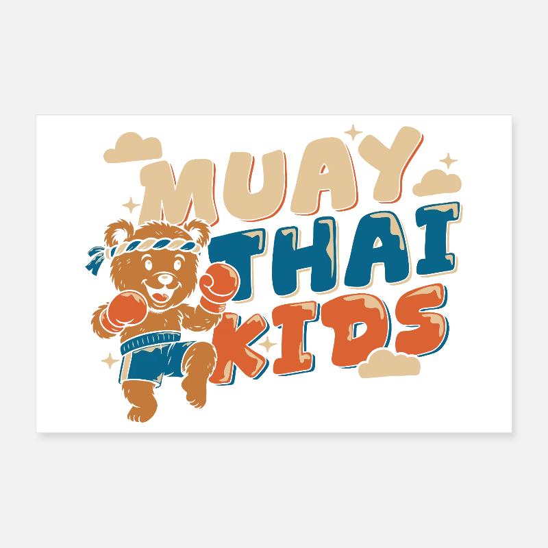 Muay Thai Kids – Box-Bär Poster 30x20 cm