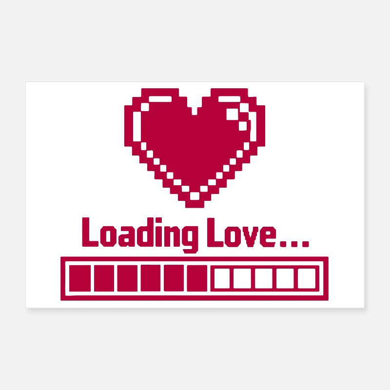 Pixel Heart Loading Bar Saint-Valentin - Avec amour Poster 30 x 20 cm