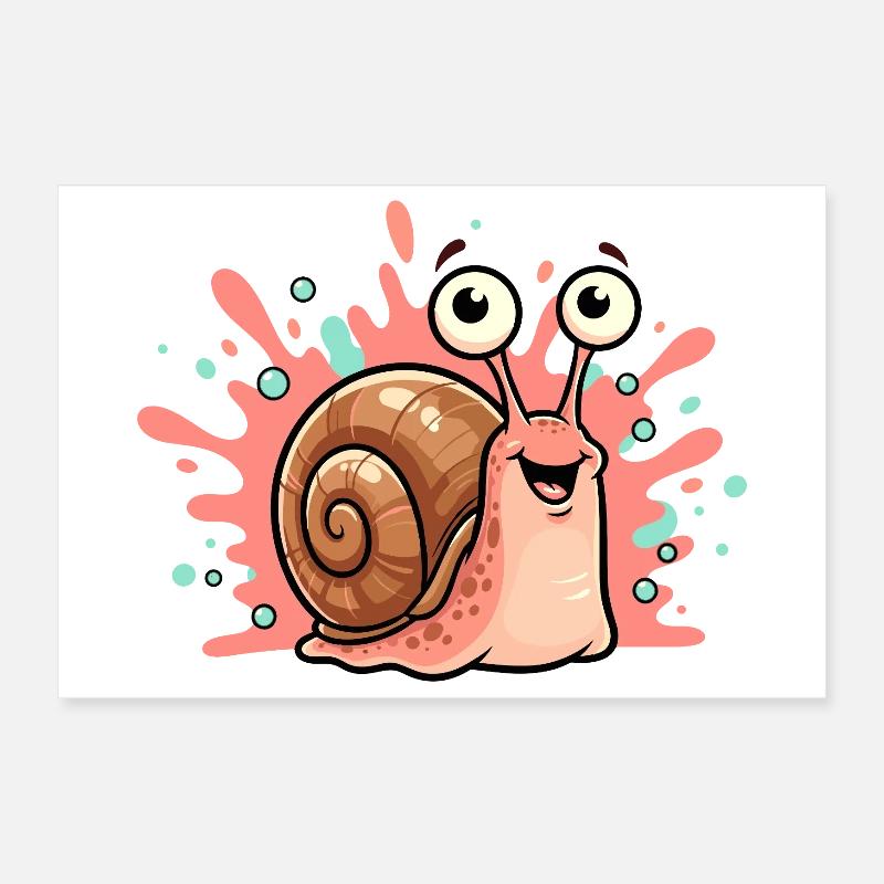 Fröhliche Schnecke Spritzdesign Poster 30x20 cm