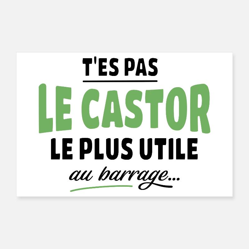 Le Castor Vert Typographie Poster 30 x 20 cm