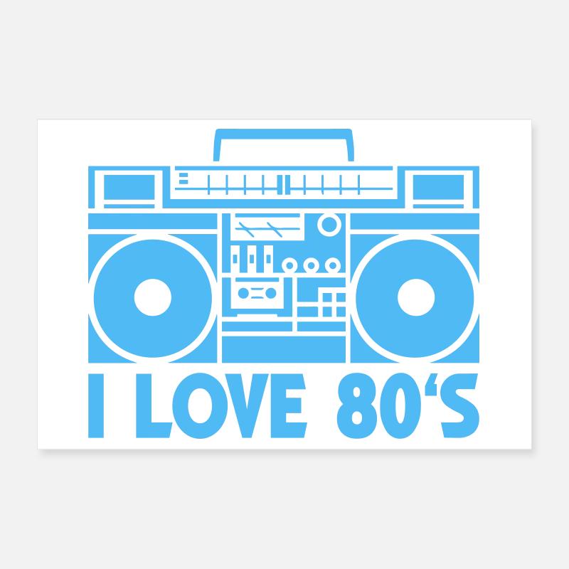 80er Boombox Statement Poster 30x20 cm
