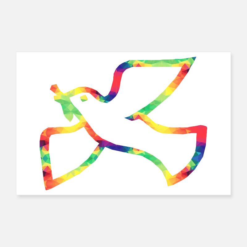 Bunte Friedenstaube Poster 30x20 cm