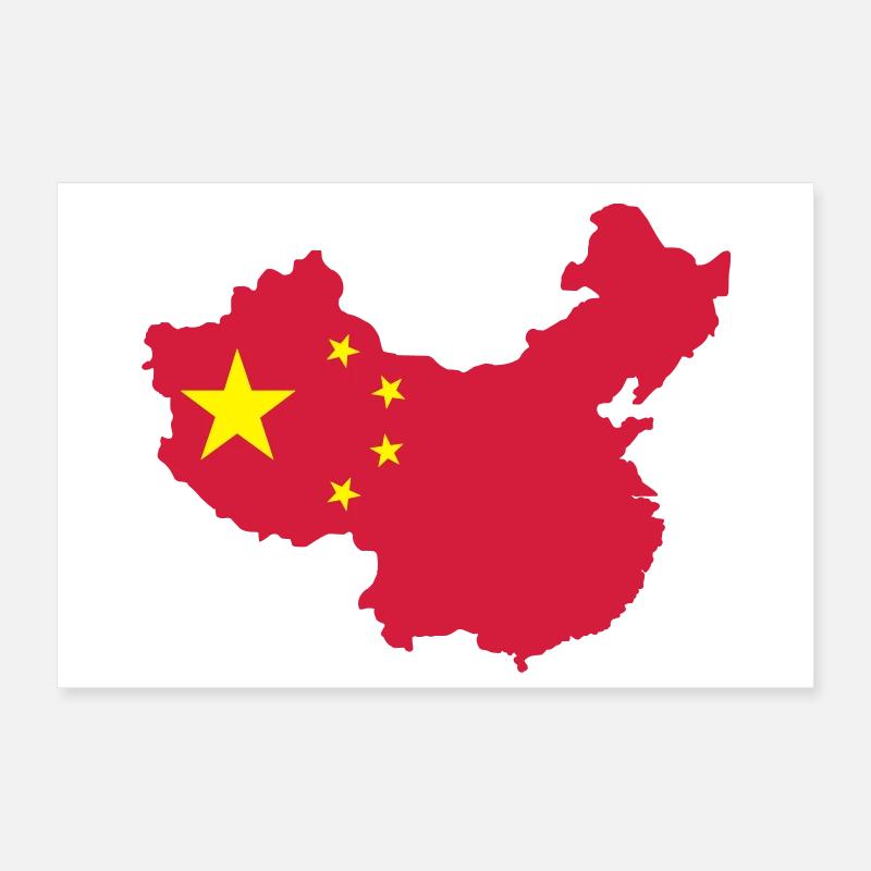 Carte de la Chine Poster 30 x 20 cm