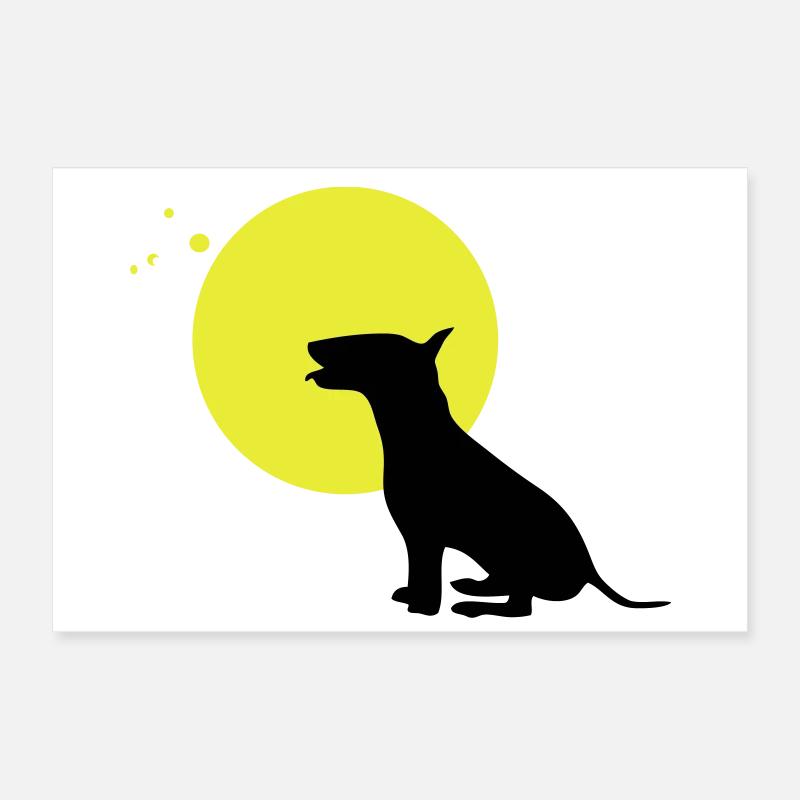 lune de chien de bull-terrier Poster 30 x 20 cm