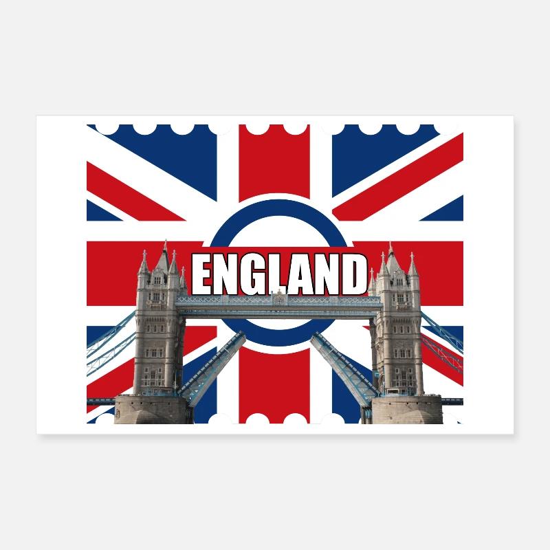 Drapeau de l’Angleterre Tower Bridge Poster 30 x 20 cm