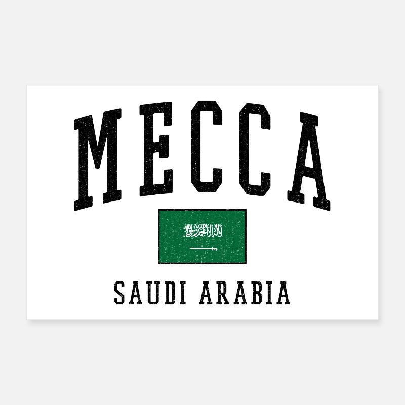 Mecque, Arabie Saoudite : Conception du drapeau Poster 30 x 20 cm