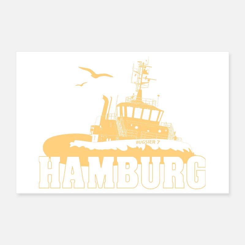 Schlepper im Hamburger Hafen Poster 30x20 cm