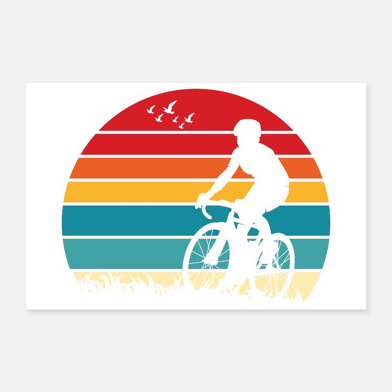 Sunset Ride Silhouette Poster 12" x 8" (30x20 cm)